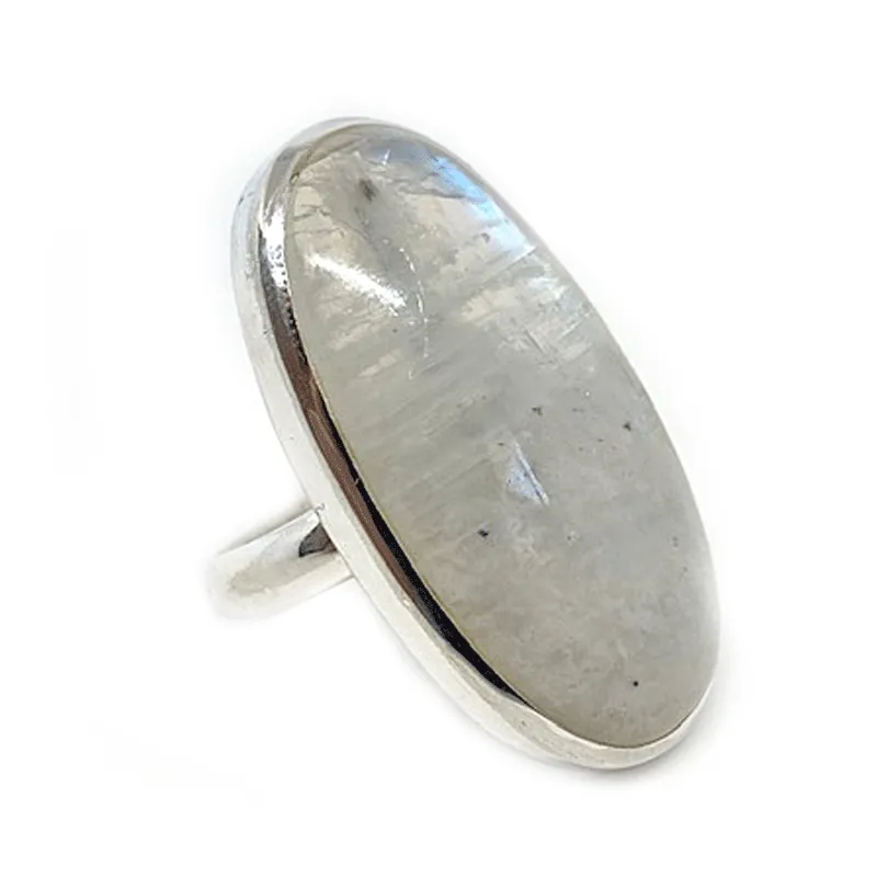 Moonstone Classic Oval Silver Ring