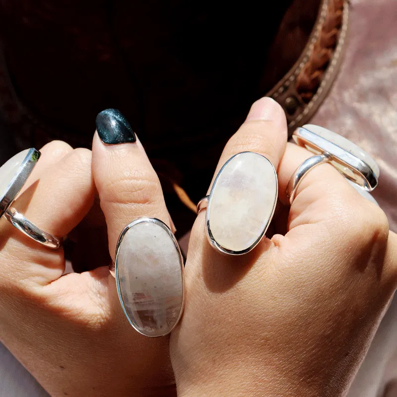 Moonstone Classic Oval Silver Ring