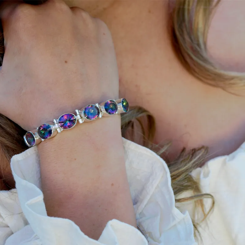 Mystic Topaz Oval Gemstone Bracelet