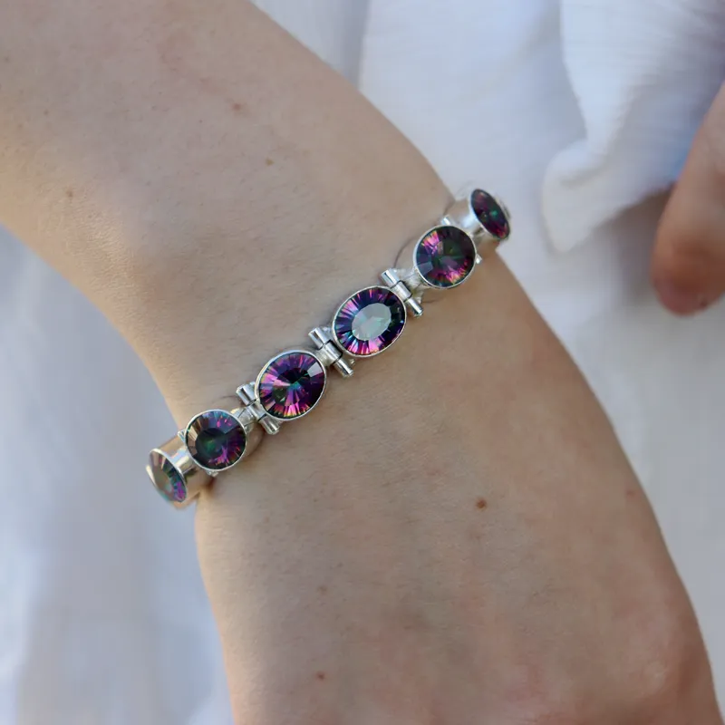 Mystic Topaz Oval Gemstone Bracelet