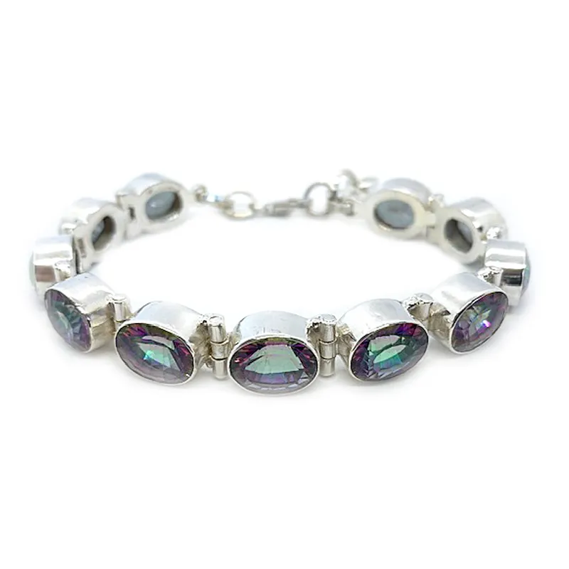 Mystic Topaz Oval Gemstone Bracelet