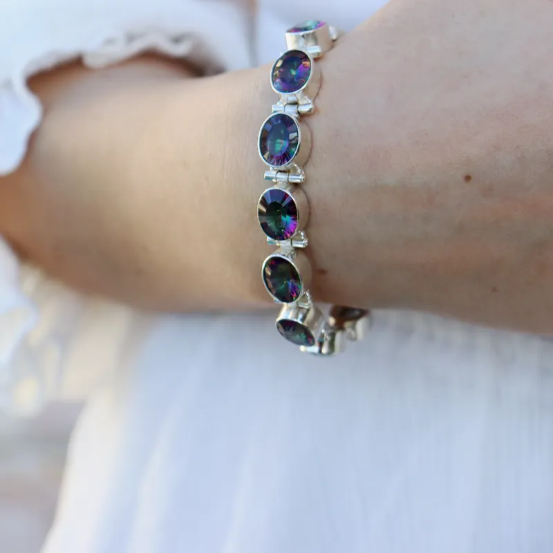 Mystic Topaz Oval Gemstone Bracelet