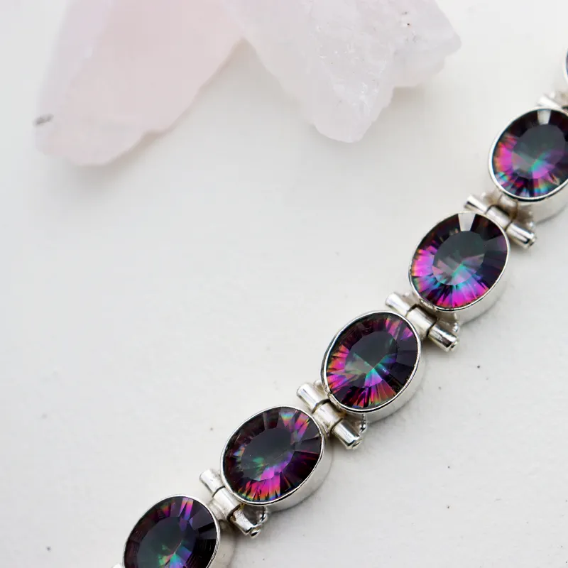 Mystic Topaz Oval Gemstone Bracelet