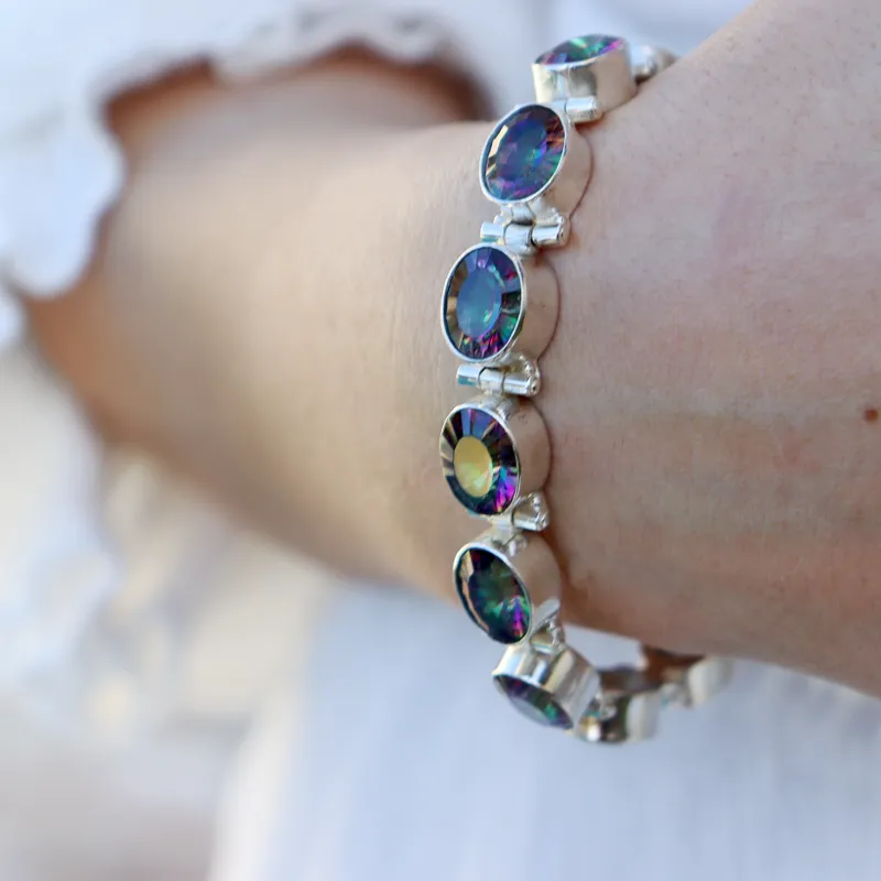 Mystic Topaz Oval Gemstone Bracelet