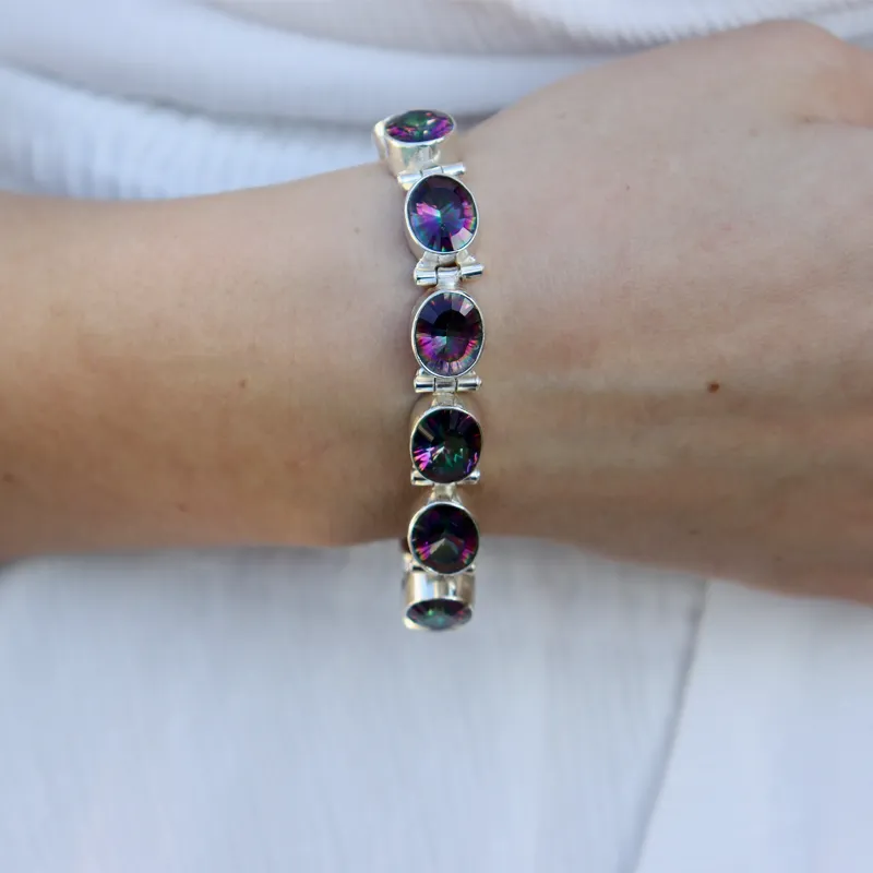 Mystic Topaz Oval Gemstone Bracelet