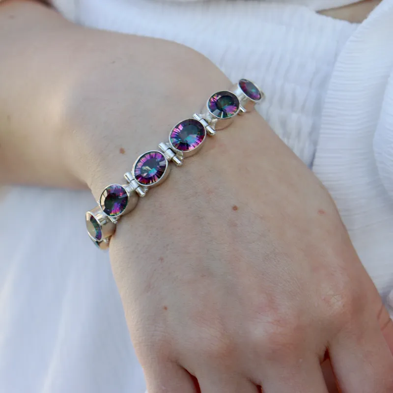 Mystic Topaz Oval Gemstone Bracelet