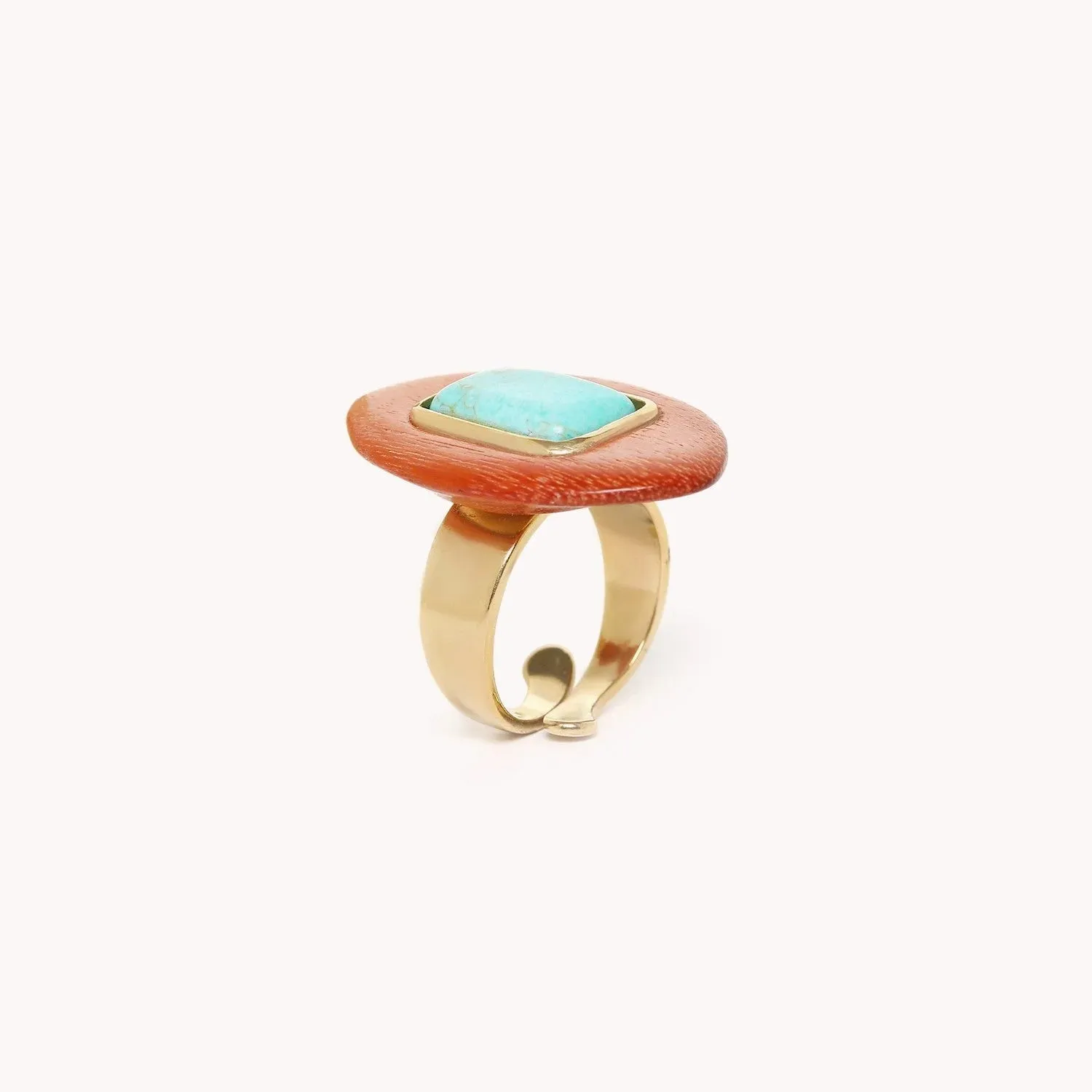 Nature Bijoux Adjustable Turquoise Statement Ring - Boreal Collection