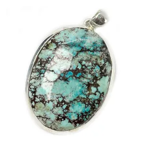 Neela Oval Silver Turquoise Pendant