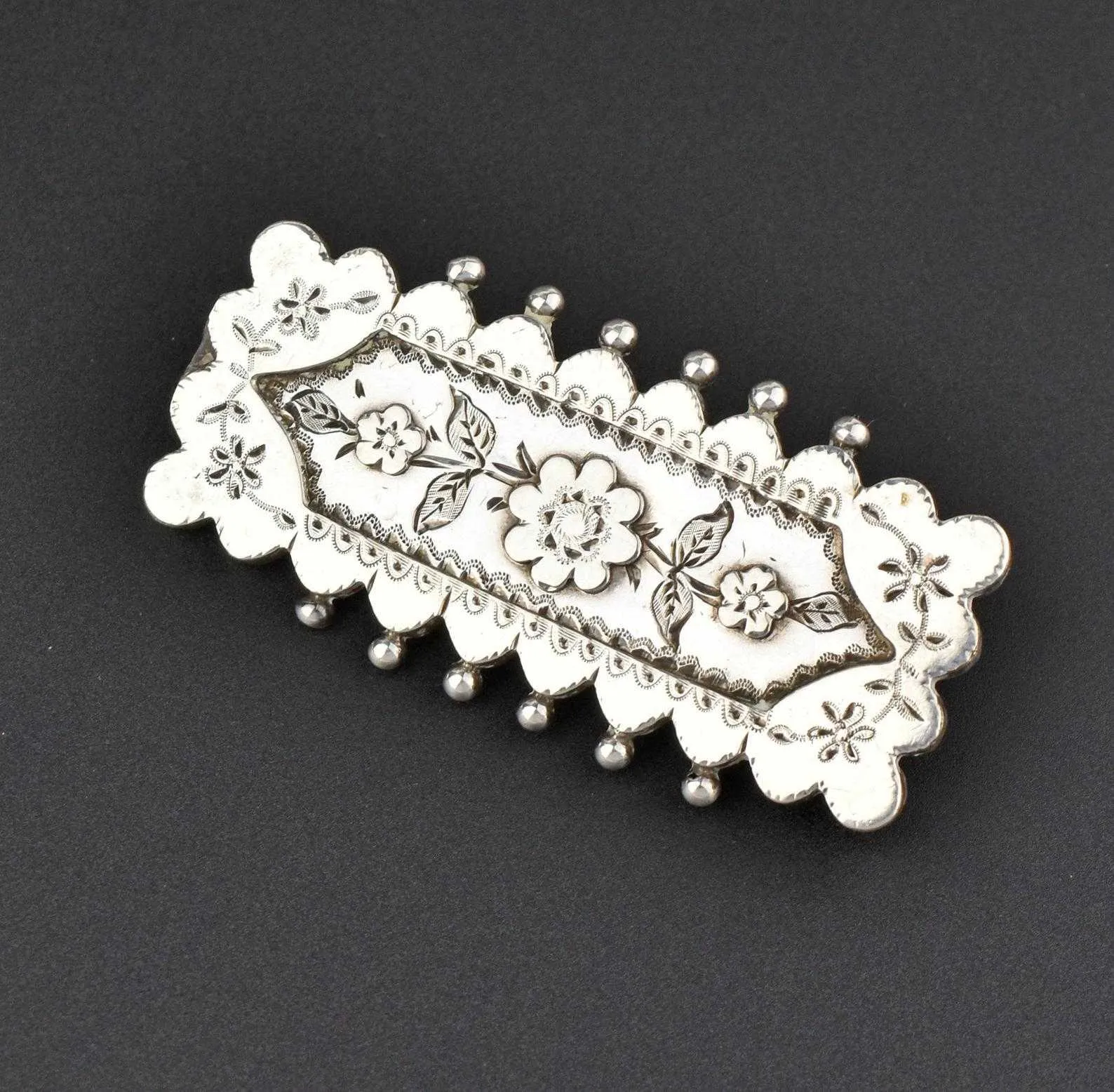 ON HOLD Vintage Forget Me Not Silver Victorian Brooch