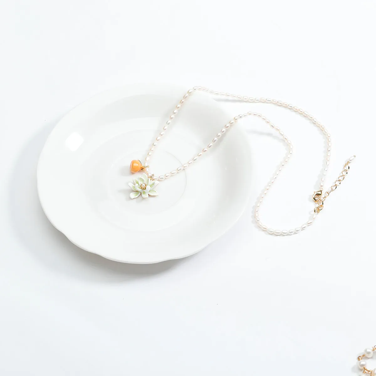 Orange Flower Necklace