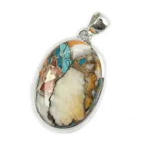 Oyster Turquoise Oval Boho Pendant