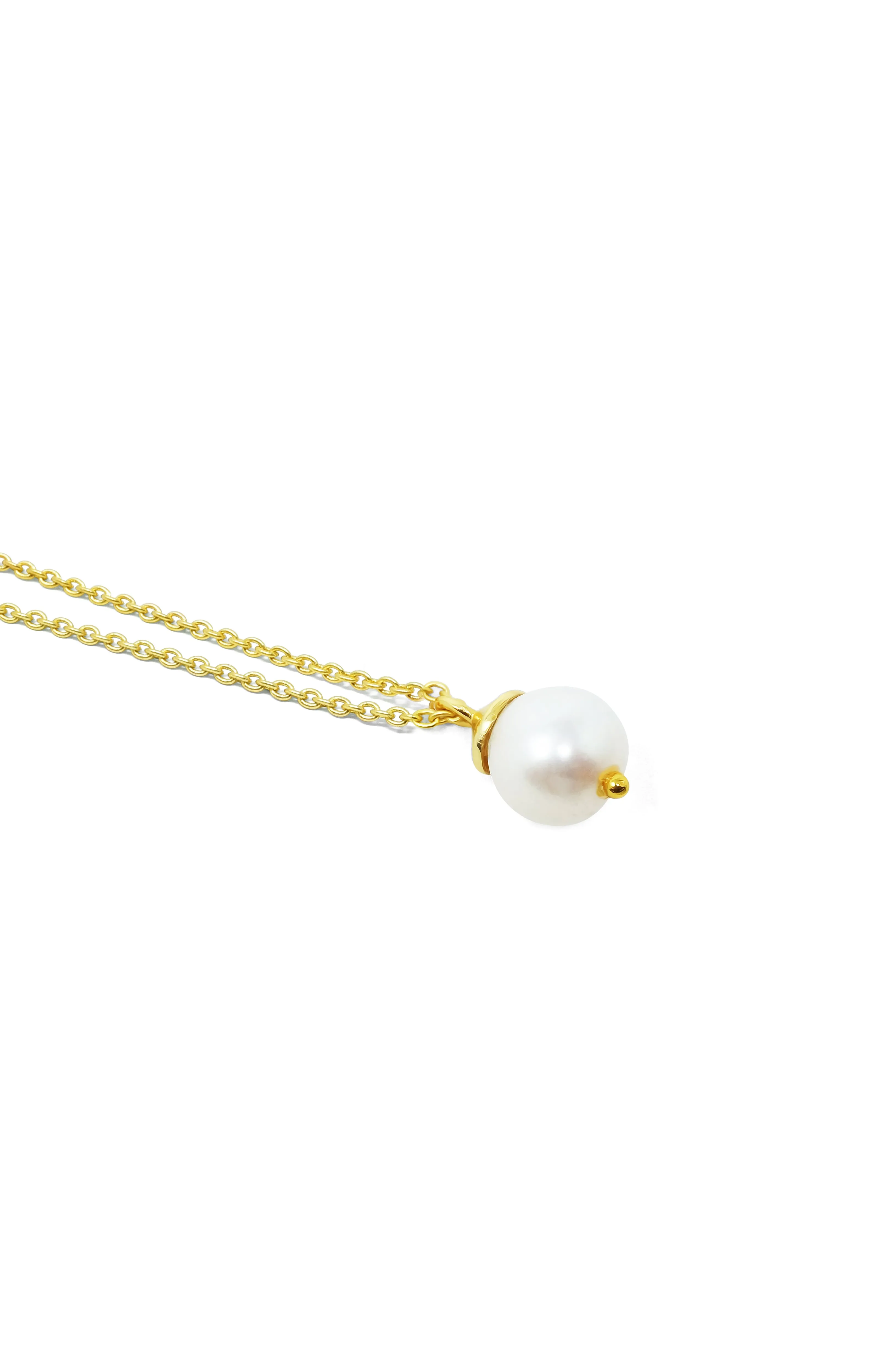 Pearl Blush Classic Gold Sterling Silver Pendant Necklace