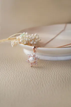 Pearl Celebration Rose Gold Plated Sterling Silver Pendant