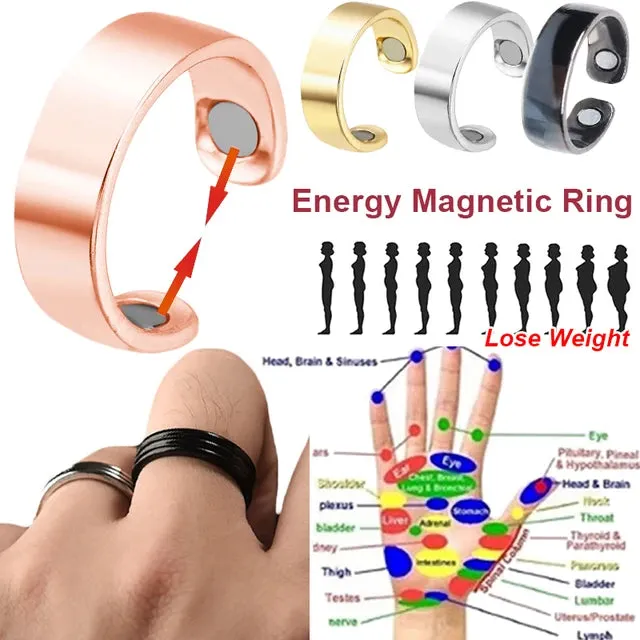 Personality Opening Magnetic Therapy Ring For Men Women Slimming Weight Lose Rings Energy Lymphatic Drainage Magnet Finger Ring X6305182