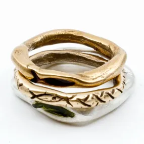 Pesci Che Volano Terno Bronze Rings