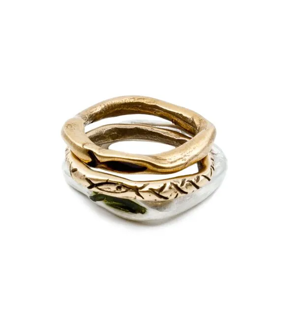 Pesci Che Volano Terno Bronze Rings