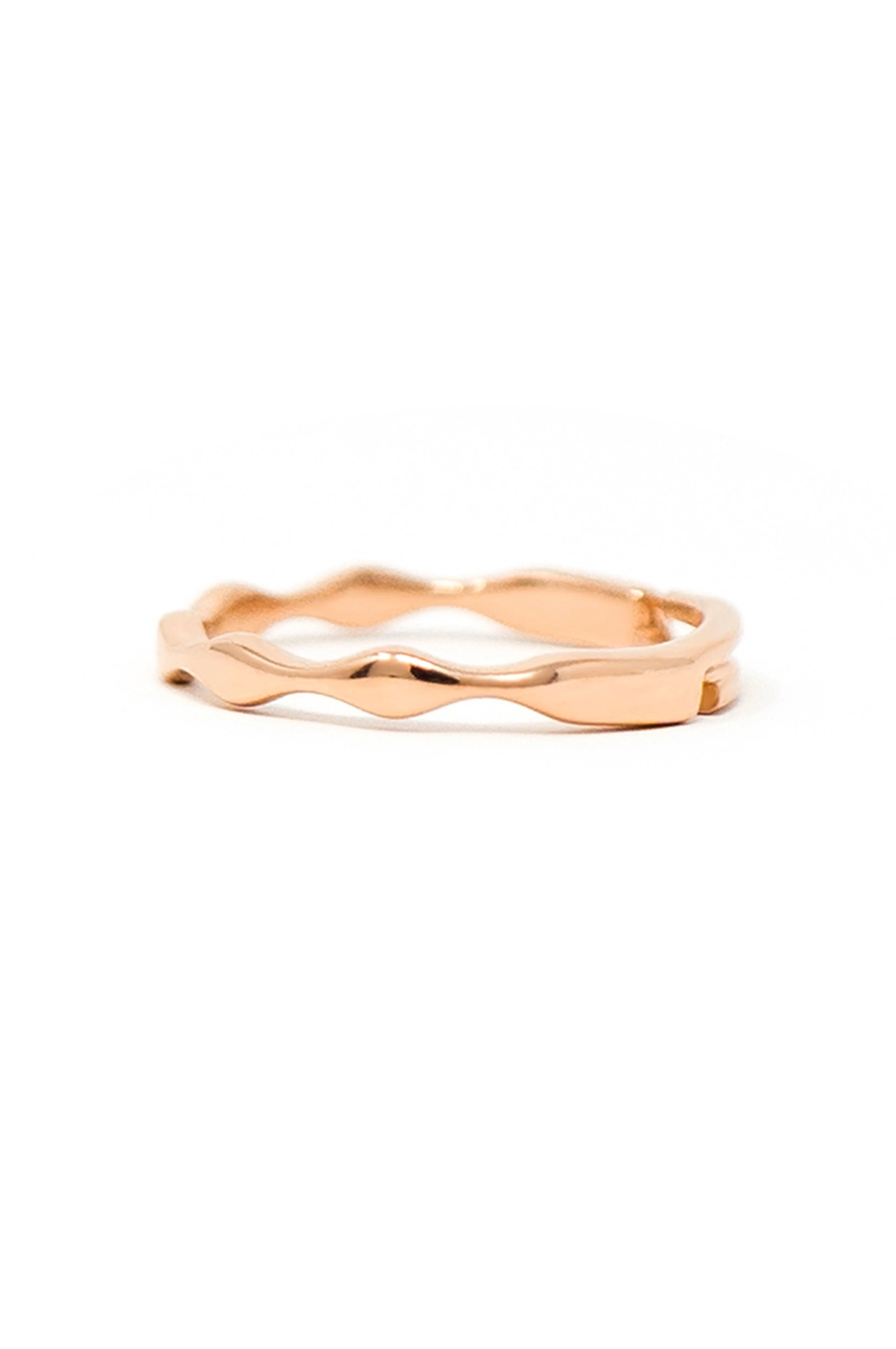 Pretty Wave Gold Plated Sterling Silver Adjustable Ring