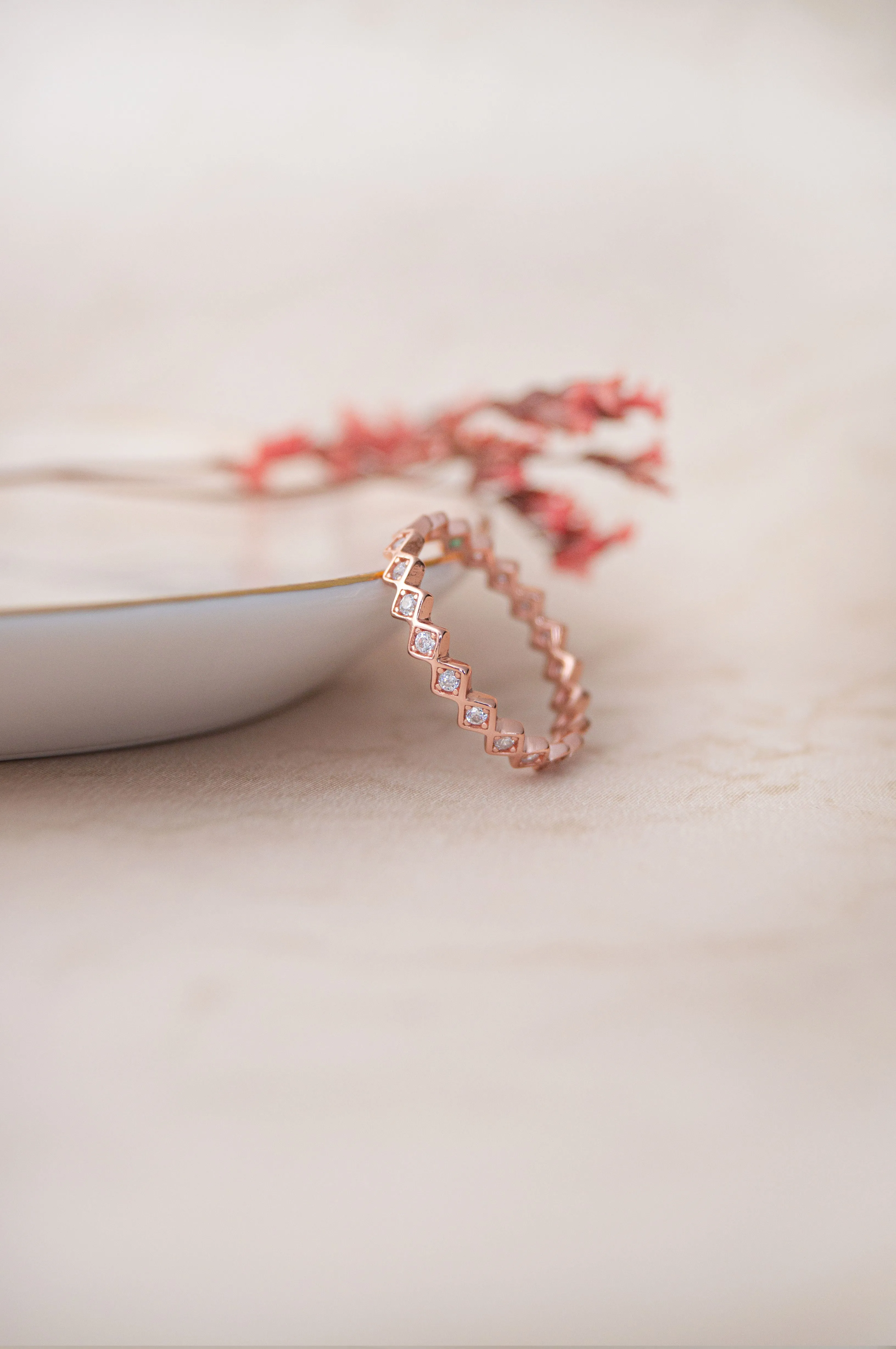 Quirky Yet Elegant Rose Gold Plated Sterling Silver Ring