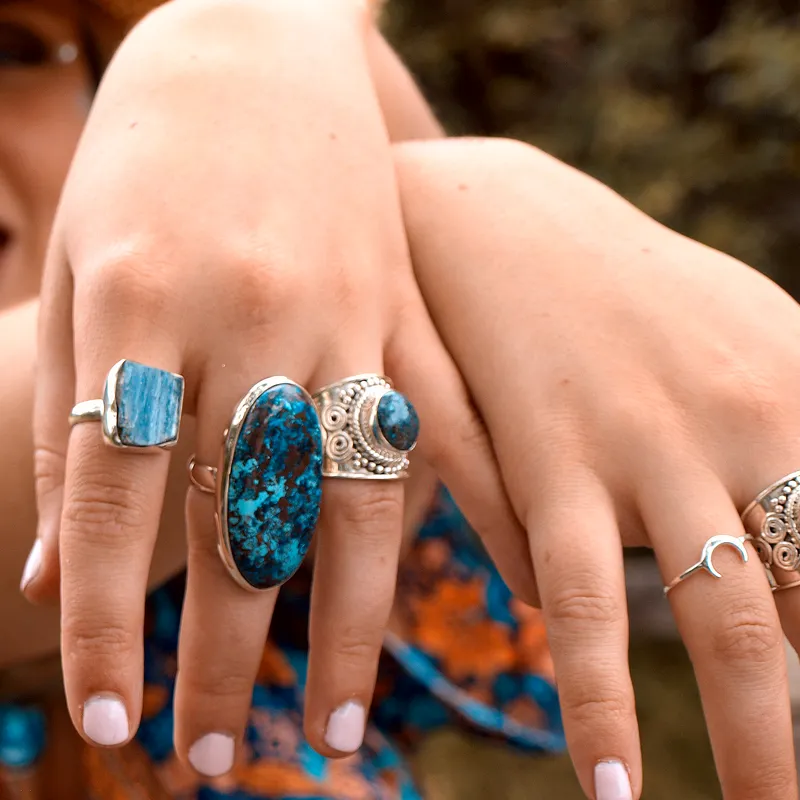 Raw Purple Kyanite Silver Ring