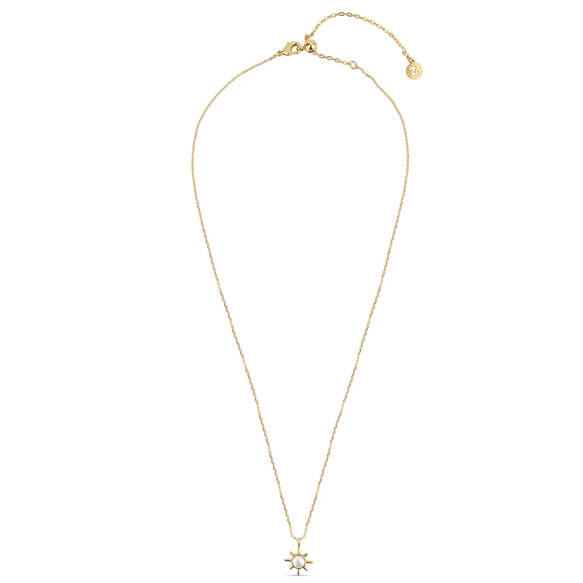 Real Gold-Plated Star Pearl Pendant Necklace