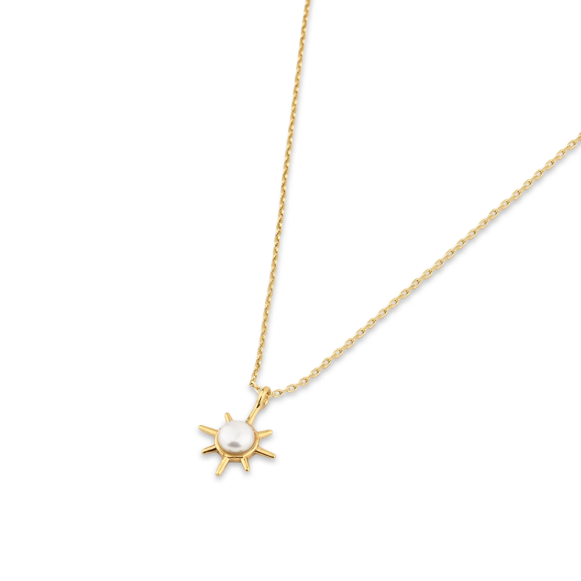 Real Gold-Plated Star Pearl Pendant Necklace