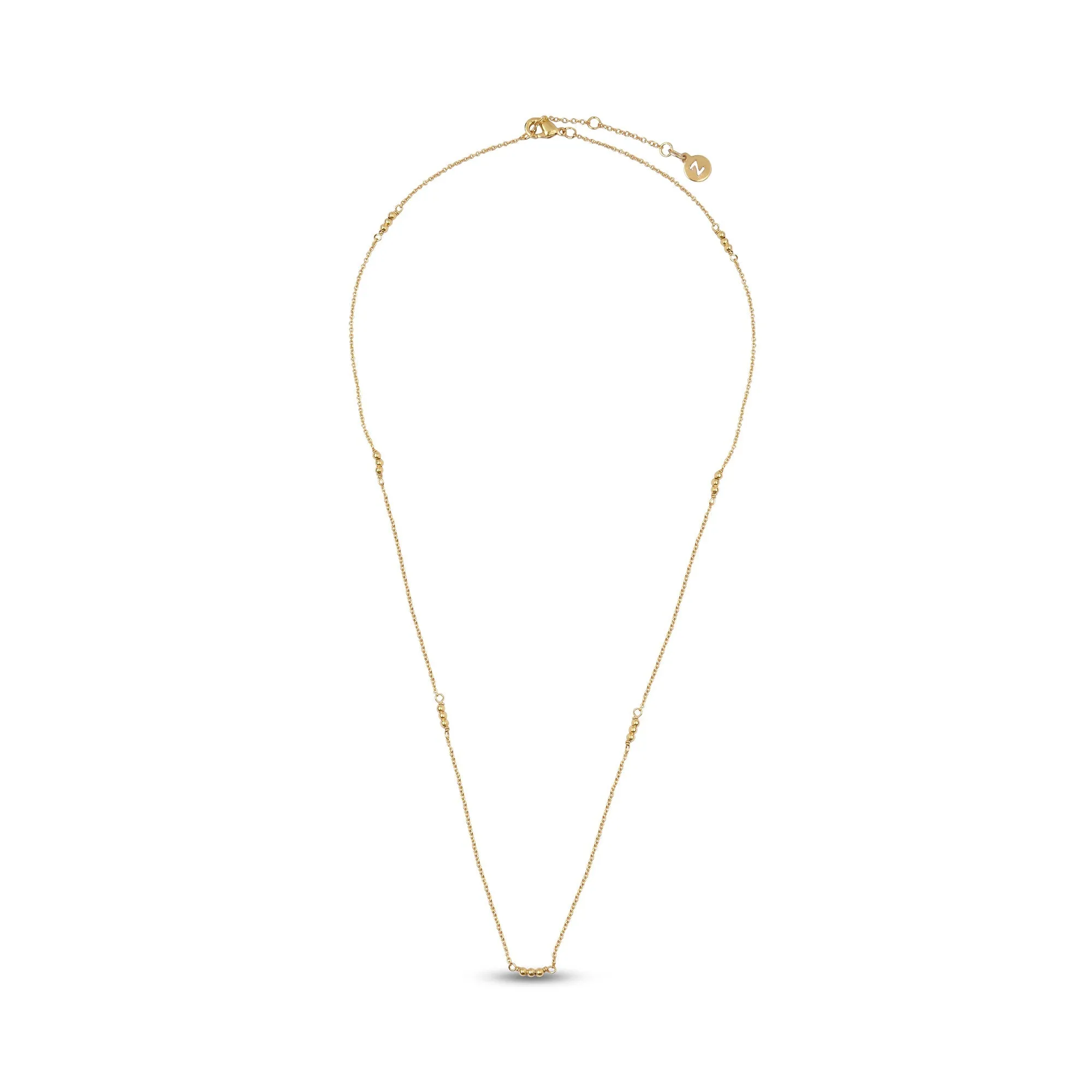 Real Gold Plated Z Bobble Long Chain Necklace