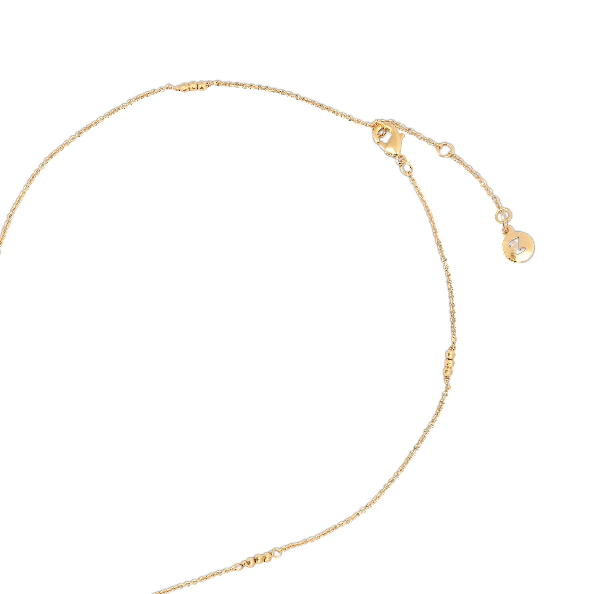 Real Gold Plated Z Bobble Long Chain Necklace