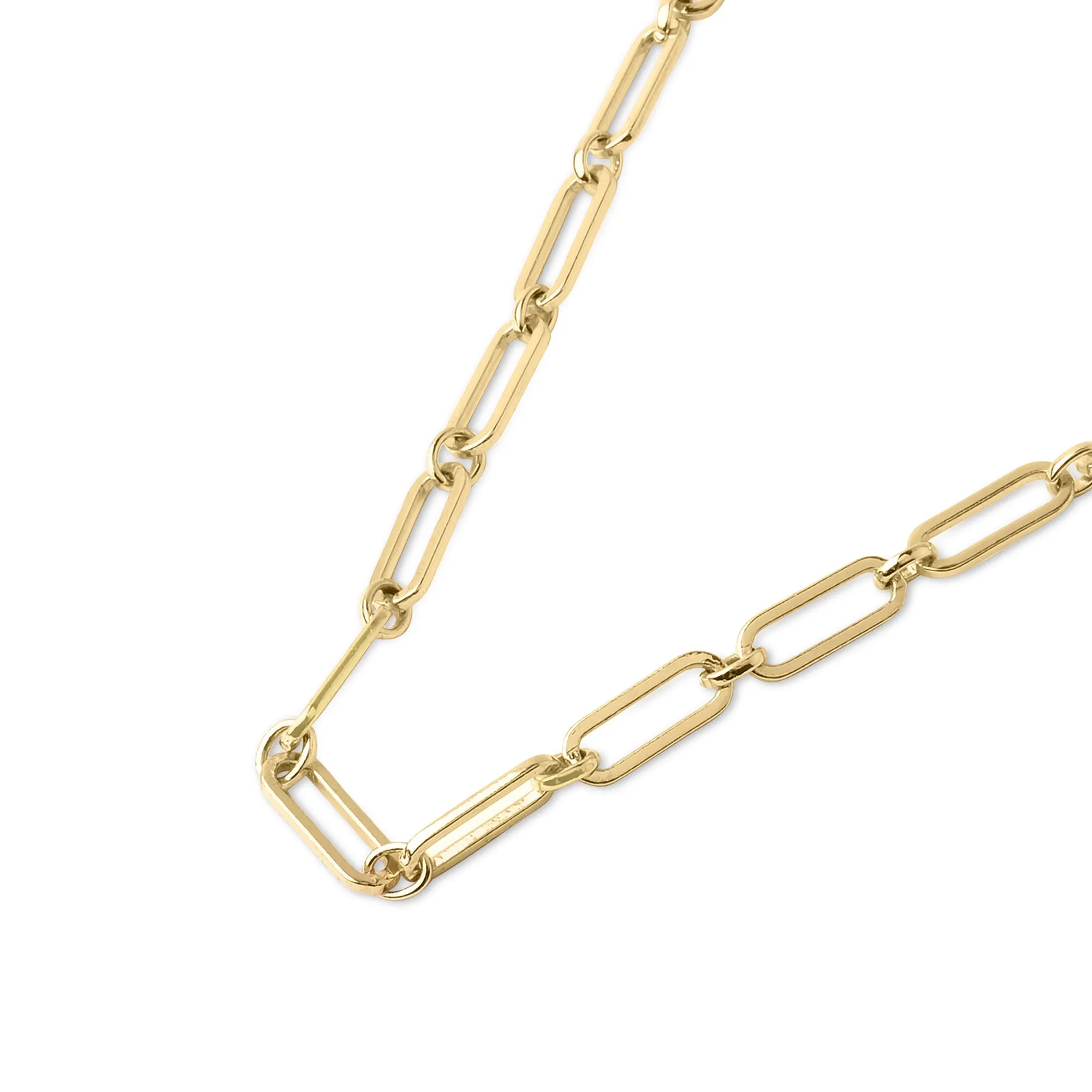 Real Gold Plated Z Elongated Link Necklace