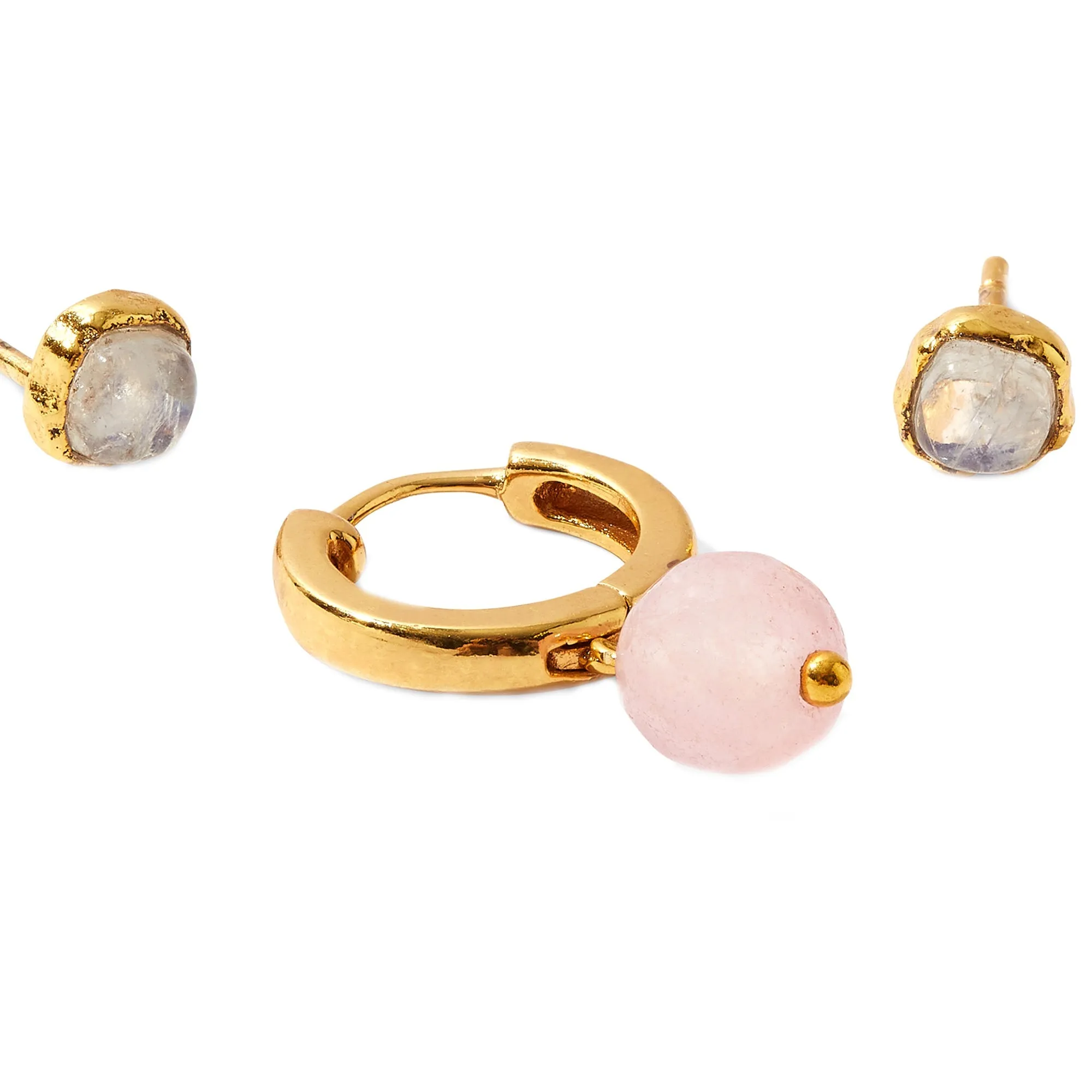 Real Gold Plated Z Healing Stone Earrings Set of 2 For Women By Accessorize London