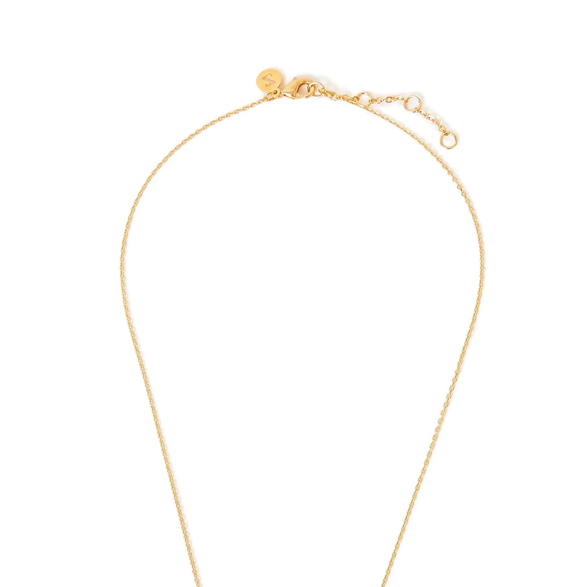 Real Gold Plated Z Sparkle Baguette Cut Pendant Necklace