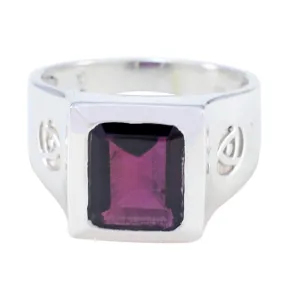 Riyo Drop-Dead Gemstones Garnet Solid Silver Ring Button Jewelry