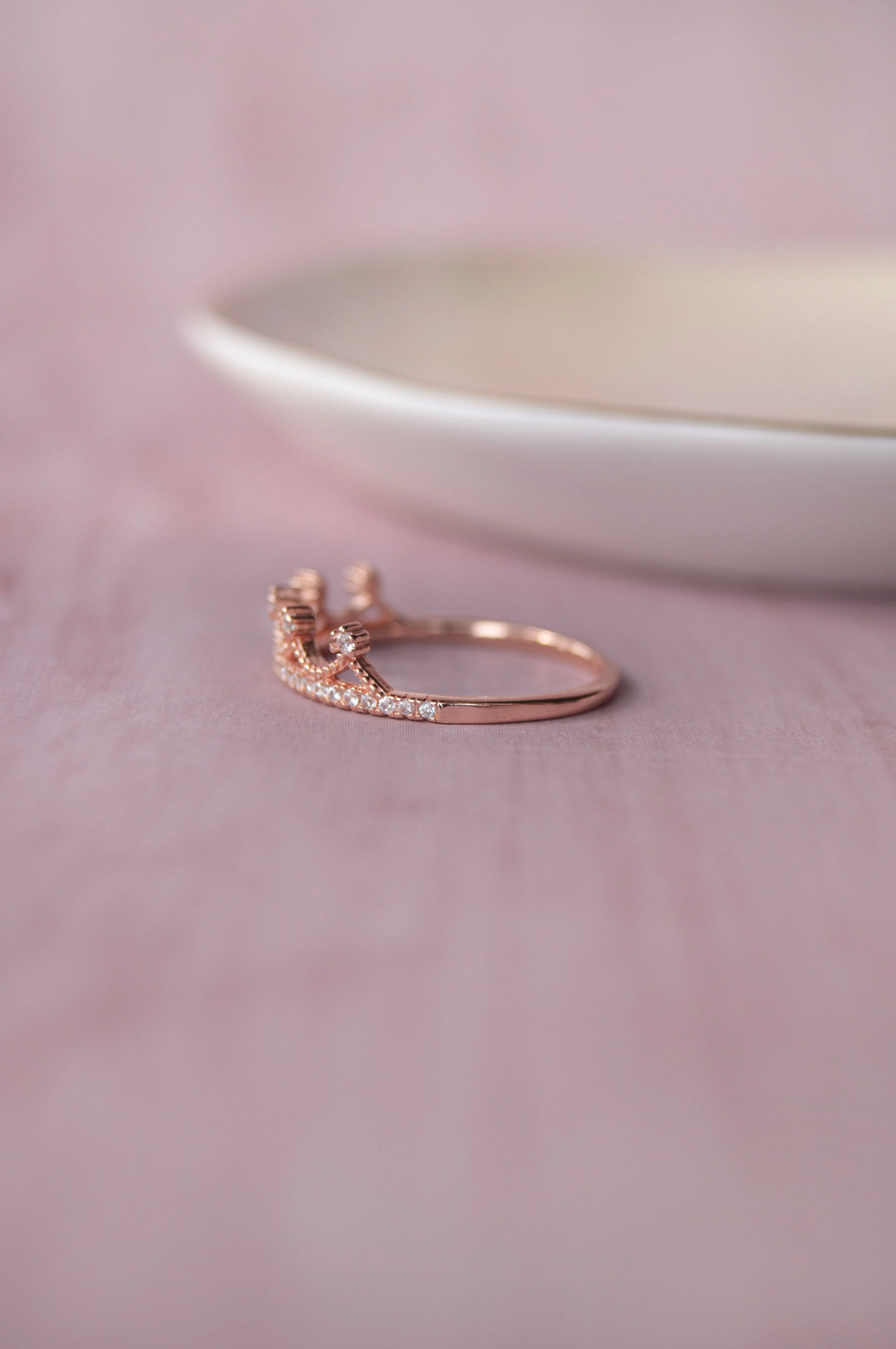 Royal Crown Rose Gold Plated Sterling Silver Ring