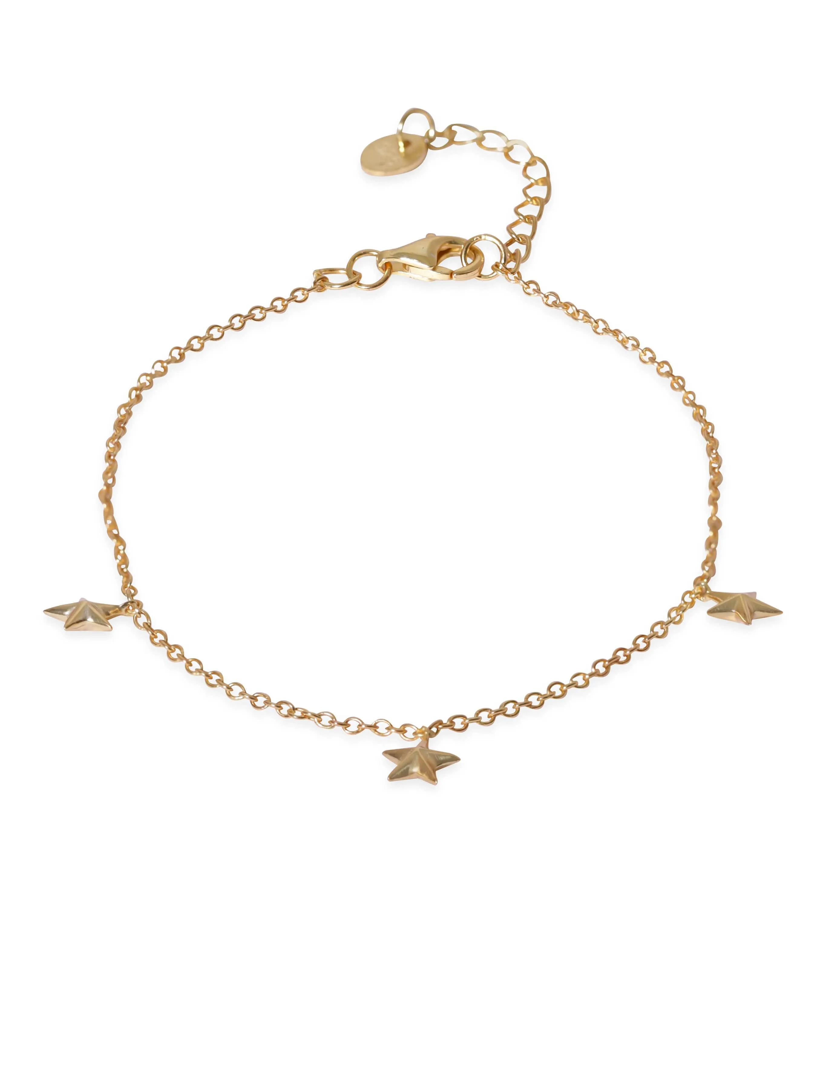 Rubans 22K Gold plated 925 Sterling Silver Star Charm minimal Bracelet