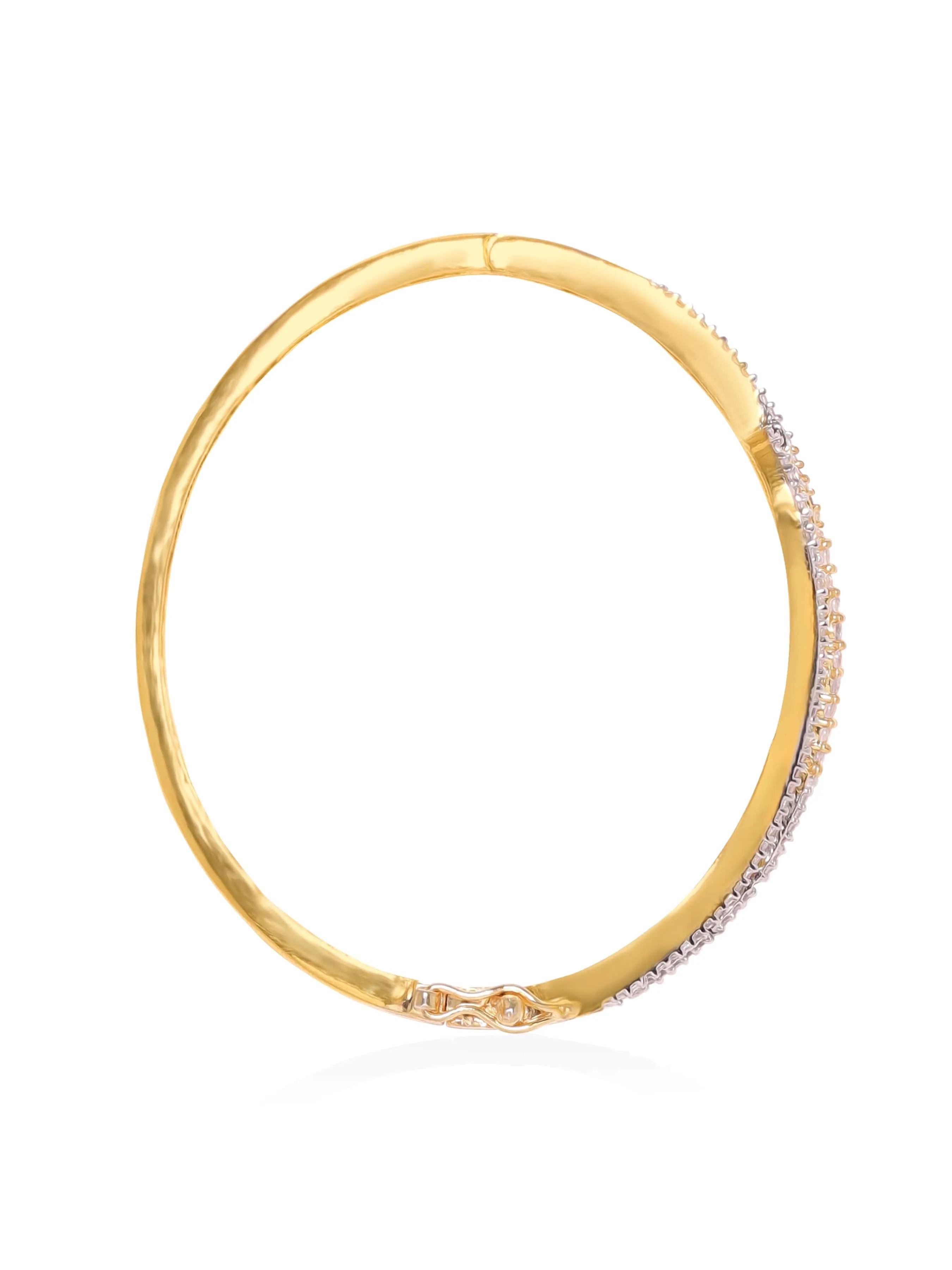 Rubans 22K Gold plated Zirconia contemporary Sleek Bracelet