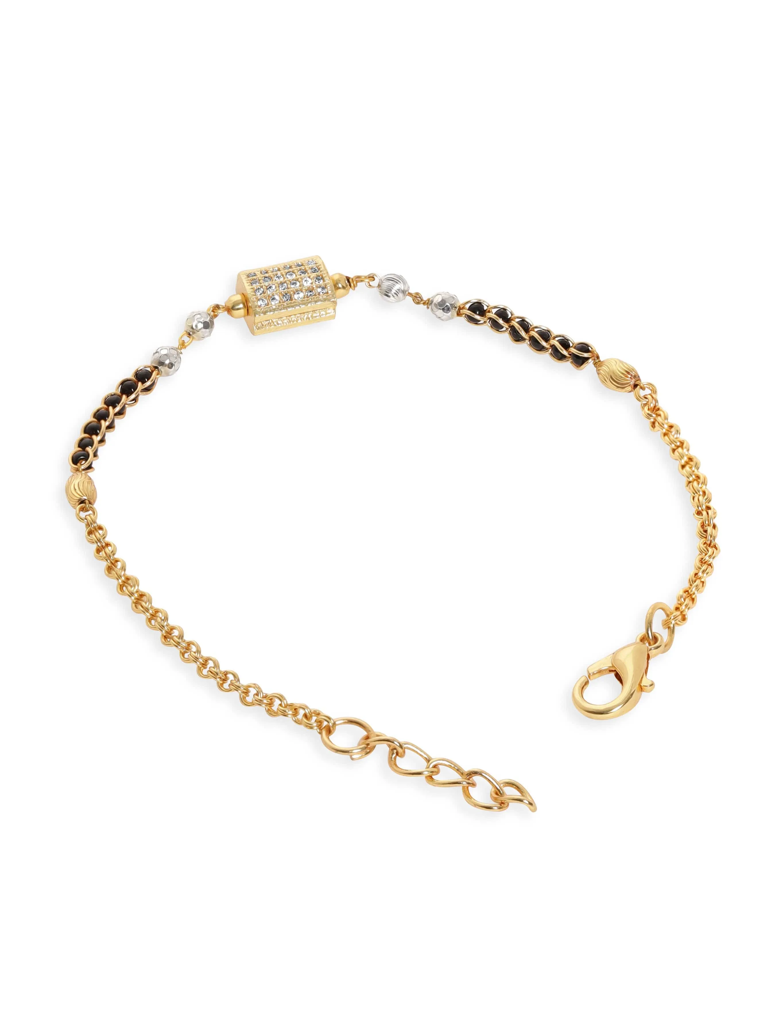 Rubans Timeless 22k Gold Plated Mangalsutra Bracelet