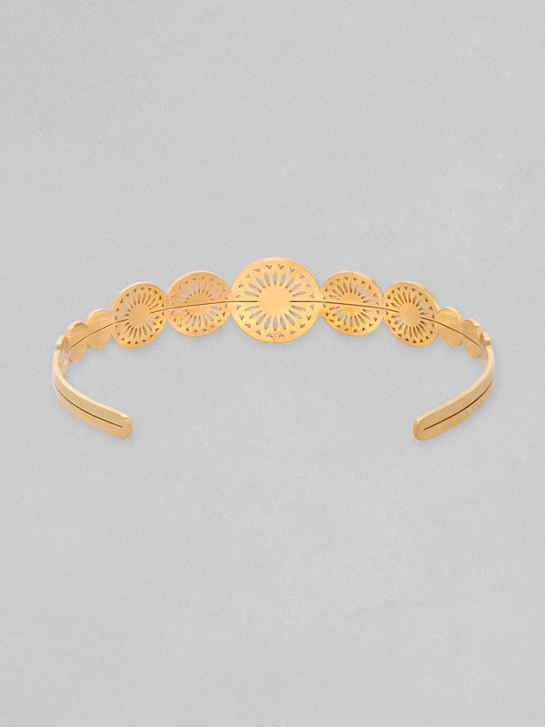 Rubans Voguish 18K Gold Plated Blue Zircons & Filigree Detail Waterproof Bracelet