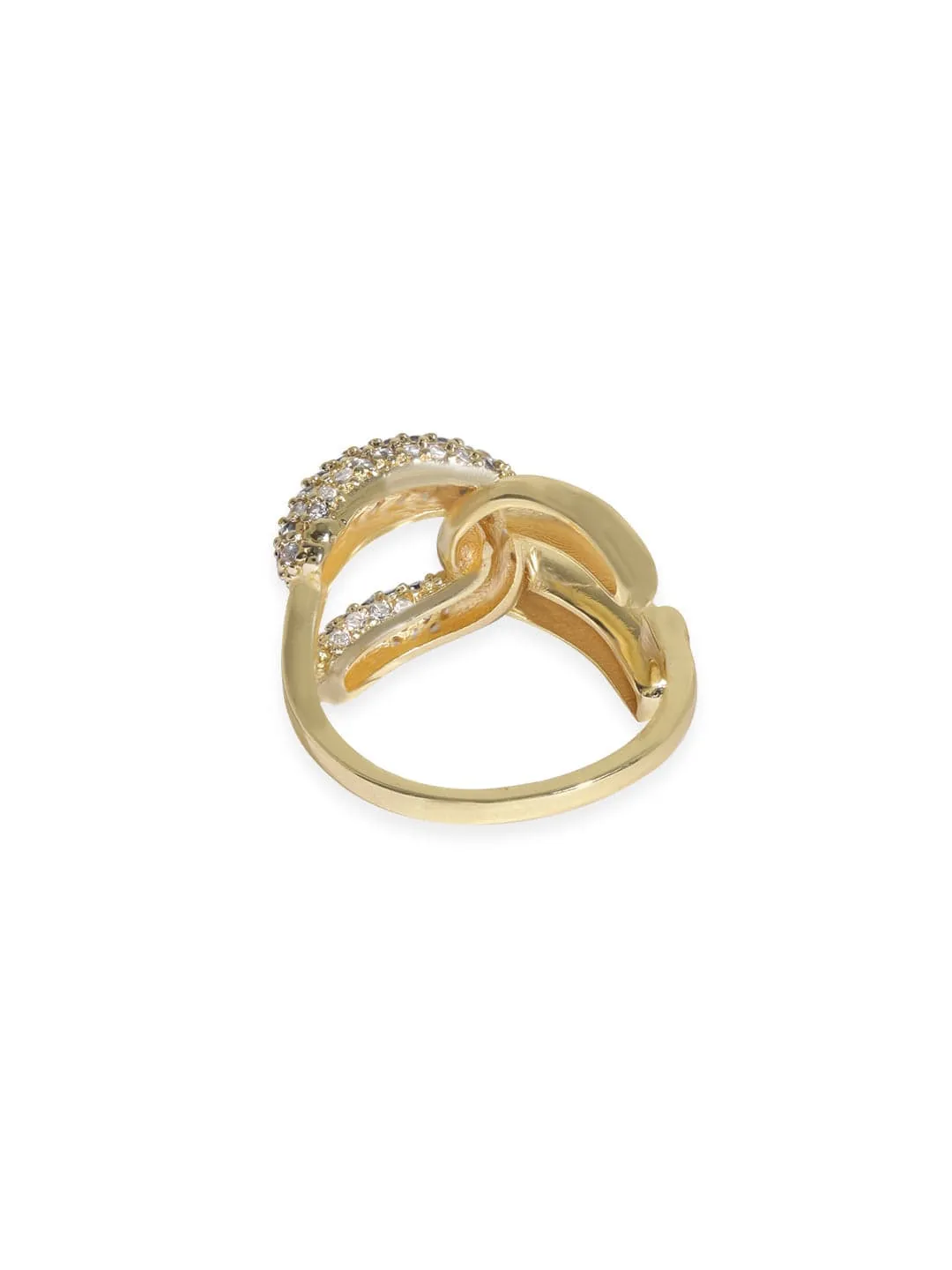 Rubans Voguish 18K Gold-Plated CZ Studded Finger Ring