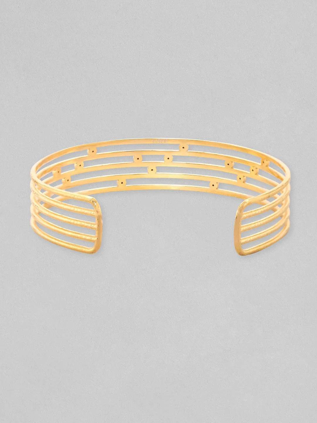 Rubans Voguish 18K Gold Plated Multicolour Zircons Minimal Waterproof Bracelet