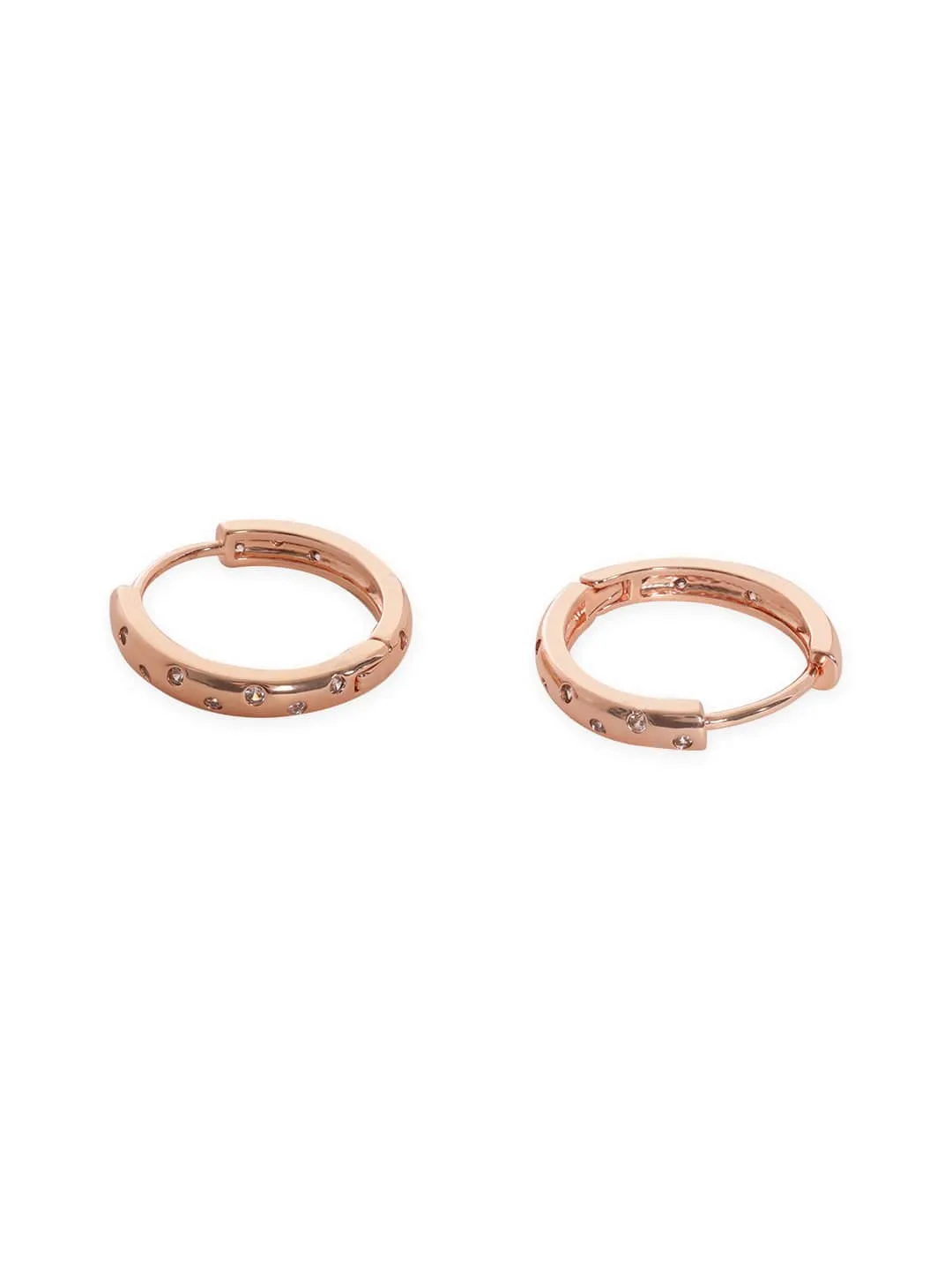 Rubans Voguish Rose Gold Geometric Studs Earrings