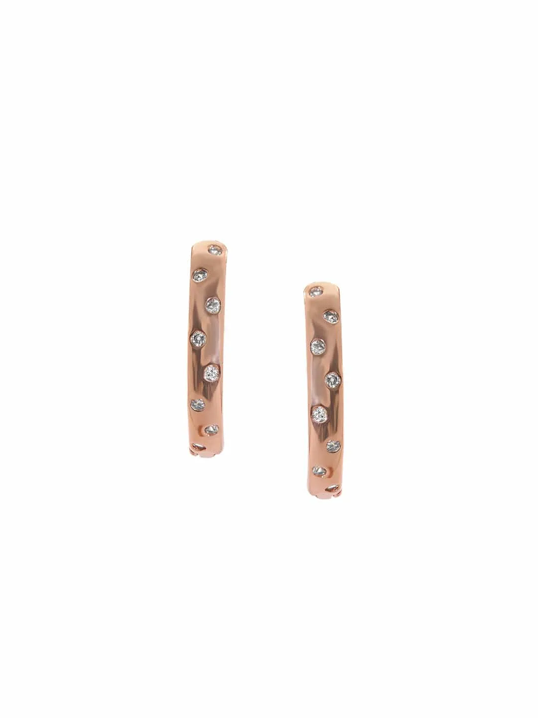 Rubans Voguish Rose Gold Geometric Studs Earrings