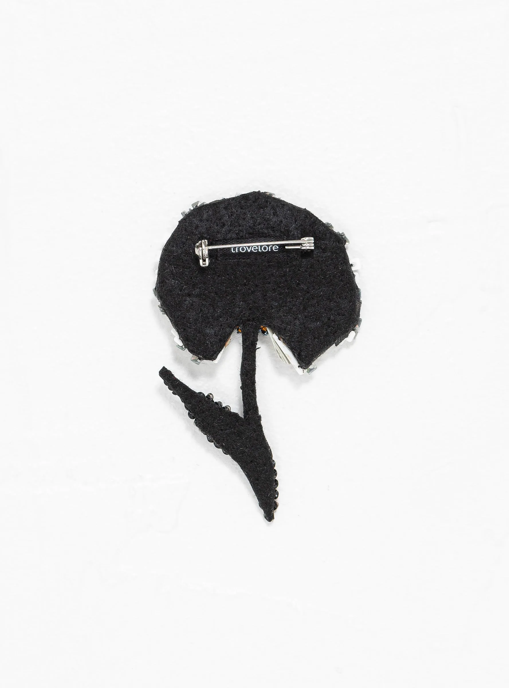 Elegant Black Ruffle Flower Brooch - Chic Accessory for Any Occasion