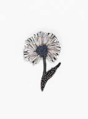 Elegant Black Ruffle Flower Brooch - Chic Accessory for Any Occasion