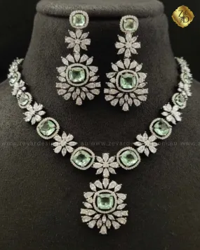 ‘SABYASACHI’ inspired Necklace set - Crystal Mint