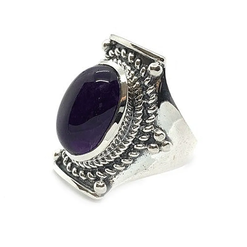 Saddle Amethyst Bohemian Ring