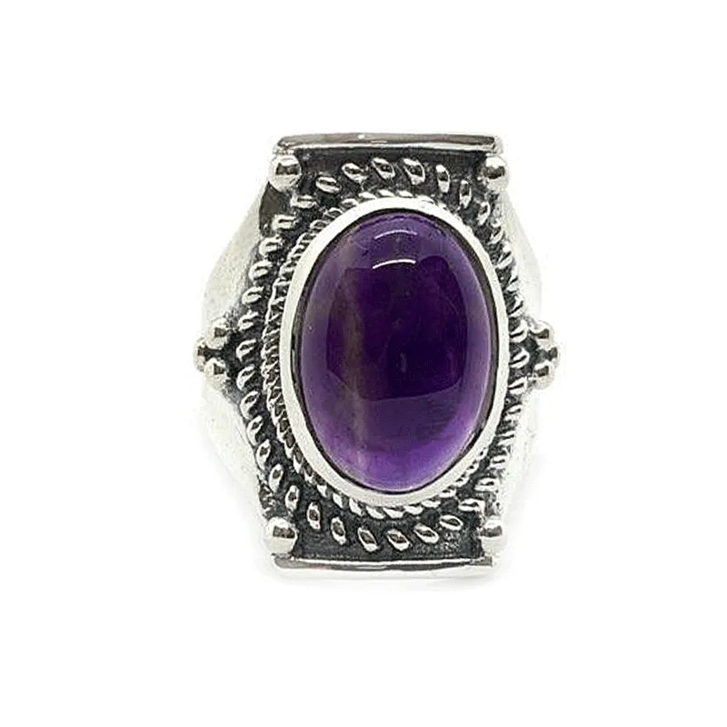 Saddle Amethyst Bohemian Ring