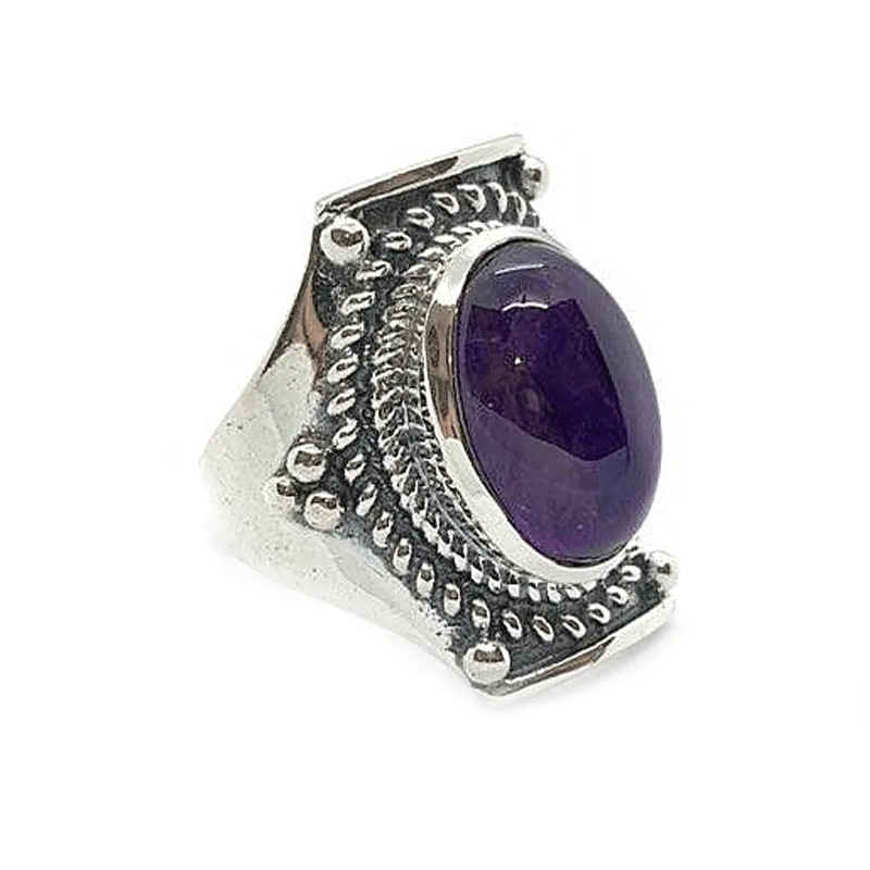 Saddle Amethyst Bohemian Ring