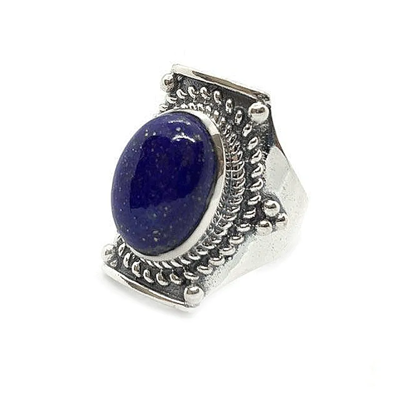 Saddle Lapis Lazuli Bohemian Ring