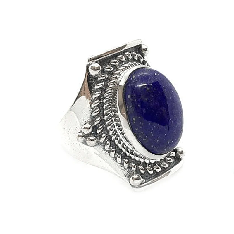 Saddle Lapis Lazuli Bohemian Ring