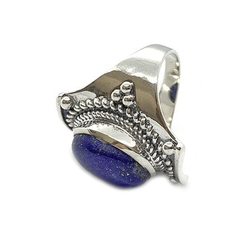 Saddle Lapis Lazuli Bohemian Ring