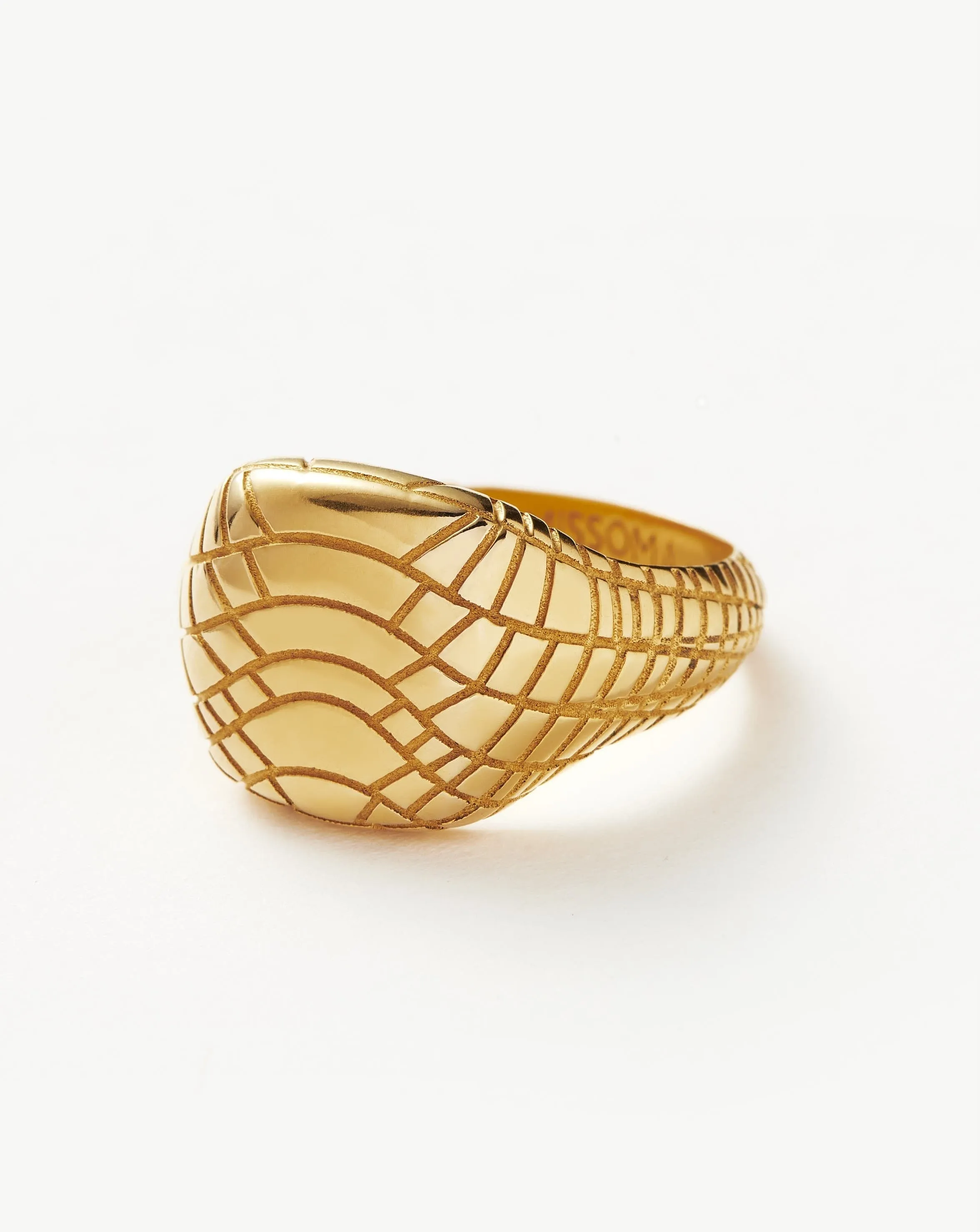 Serpent Textured Signet Ring | 18ct Gold Plated